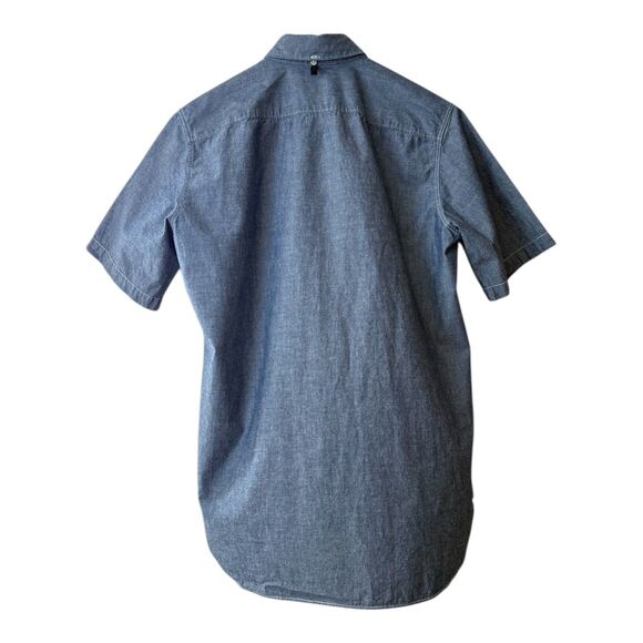 Rag & Bone Standard Issue Blue Chambray Short Sleeve Button Shirt Mens SZ Small - Picture 7 of 8